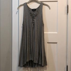 Fabrik Gray lace up tank